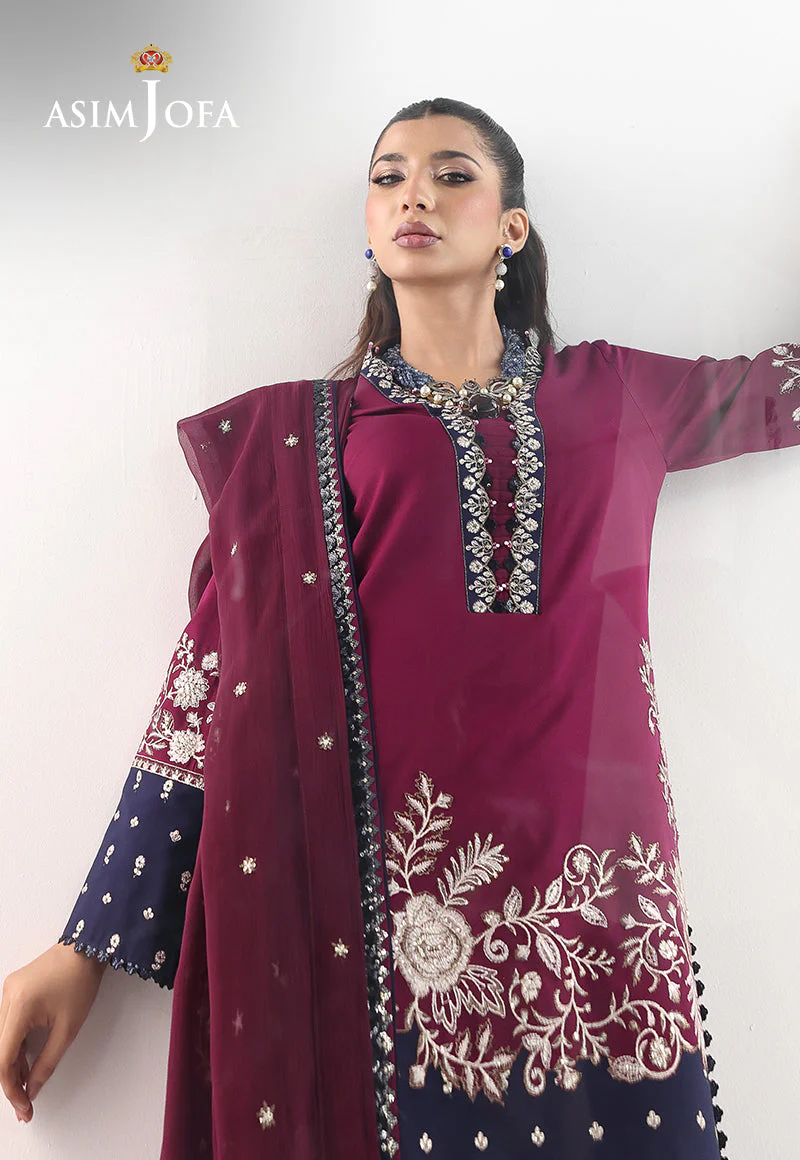 AJUEVD-02 EMBROIDERED SILK Stitched 3 PCS - Image 5