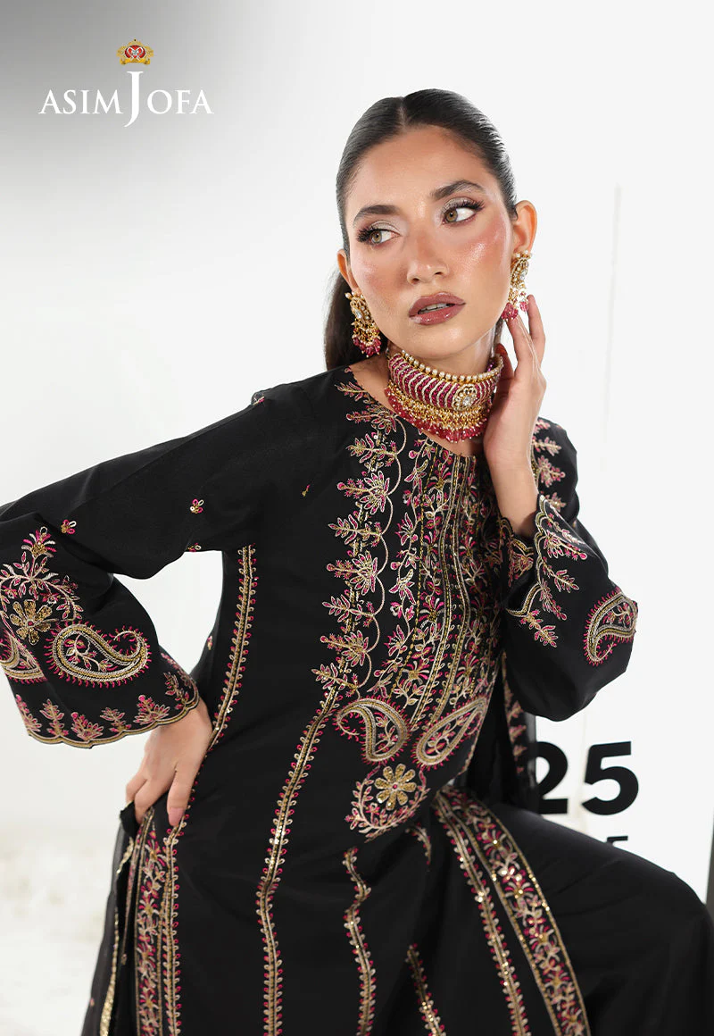 AJUEVD-03 EMBROIDERED SILK Stitched 3 PCS - Image 4