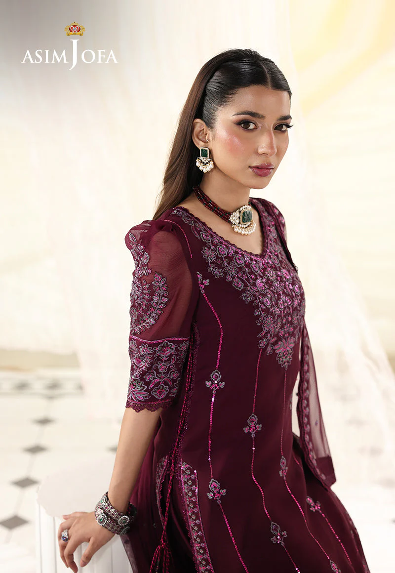 AJUEVD-04 EMBROIDERED CHIFFON Stitched 3 PCS - Image 5