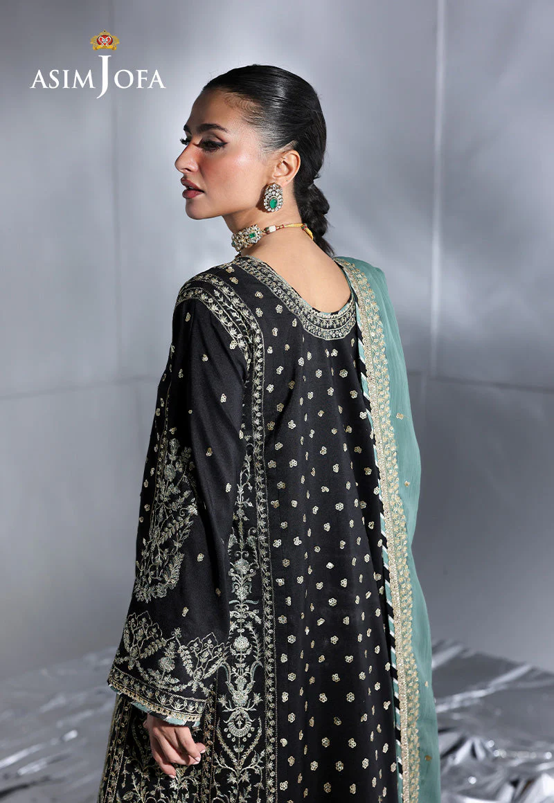 AJUEVD-13 EMBROIDERED SILK Stitched 2 PCS - Image 5