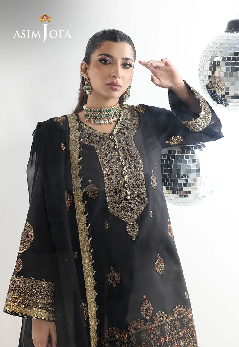 AJUEVD-18 EMBROIDERED SILK Stitched 3 PCS - Image 3