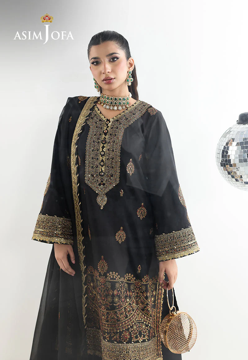 AJUEVD-18 EMBROIDERED SILK Stitched 3 PCS - Image 4