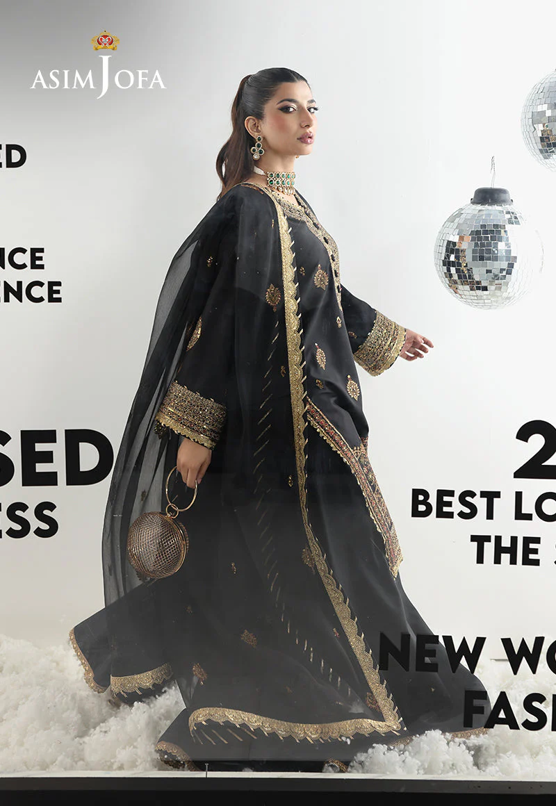 AJUEVD-18 EMBROIDERED SILK Stitched 3 PCS - Image 6