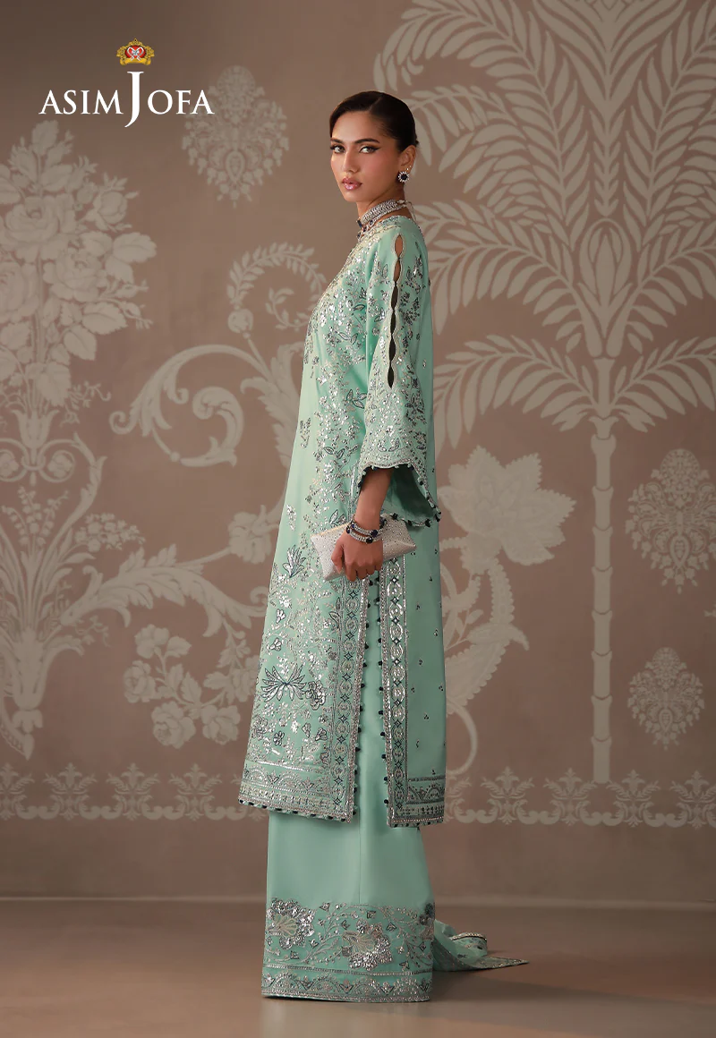 AJULD-09 Embroidered Raw Silk Unstitched 3 Pcs - Image 3