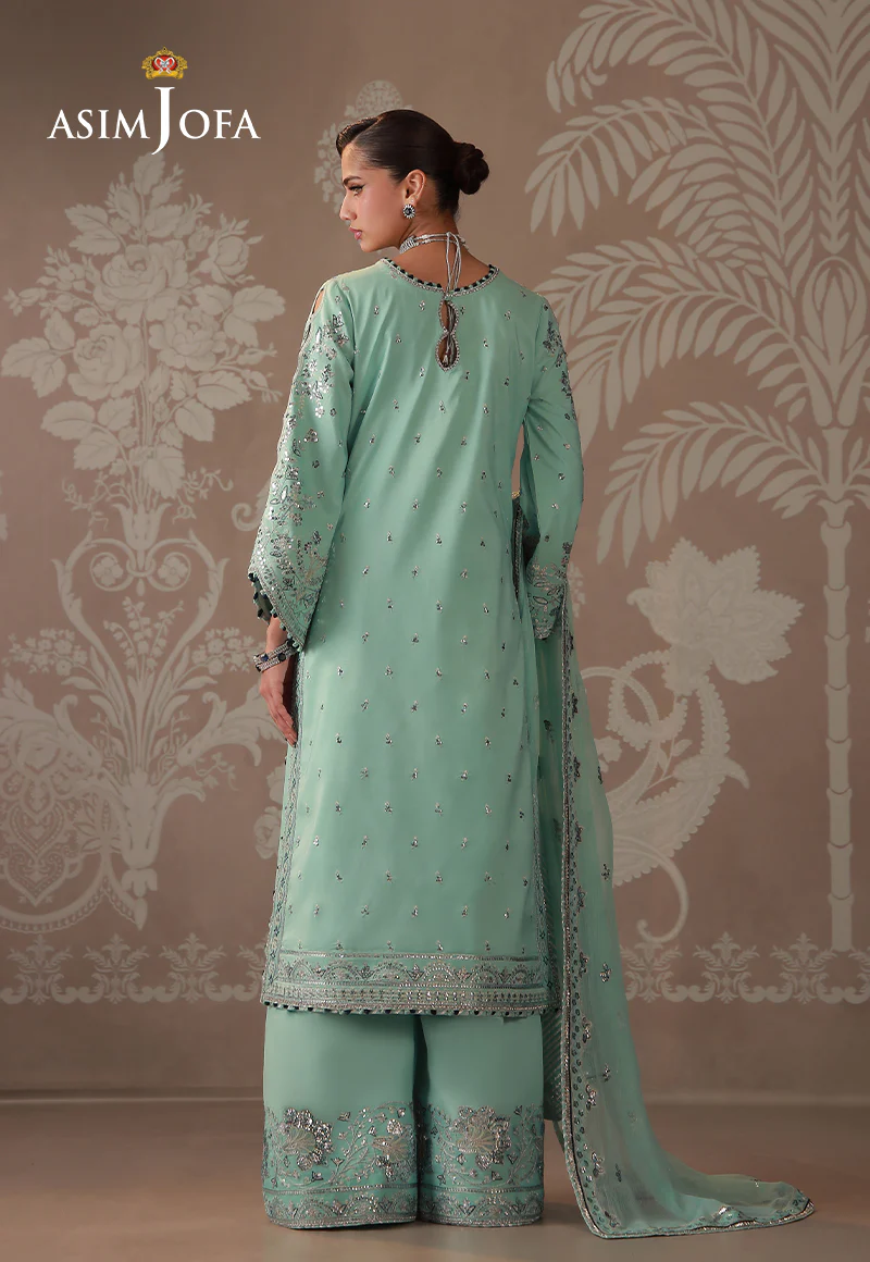 AJULD-09 Embroidered Raw Silk Unstitched 3 Pcs - Image 4