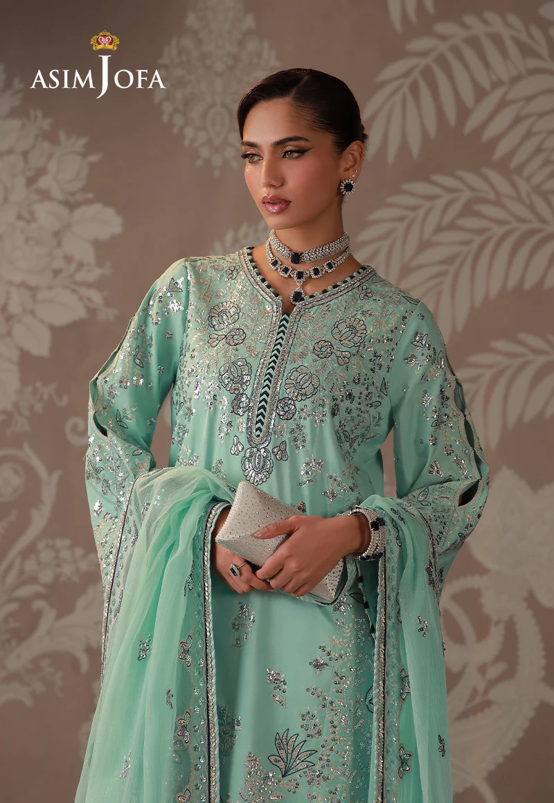 AJULD-09 Embroidered Raw Silk Unstitched 3 Pcs - Image 5
