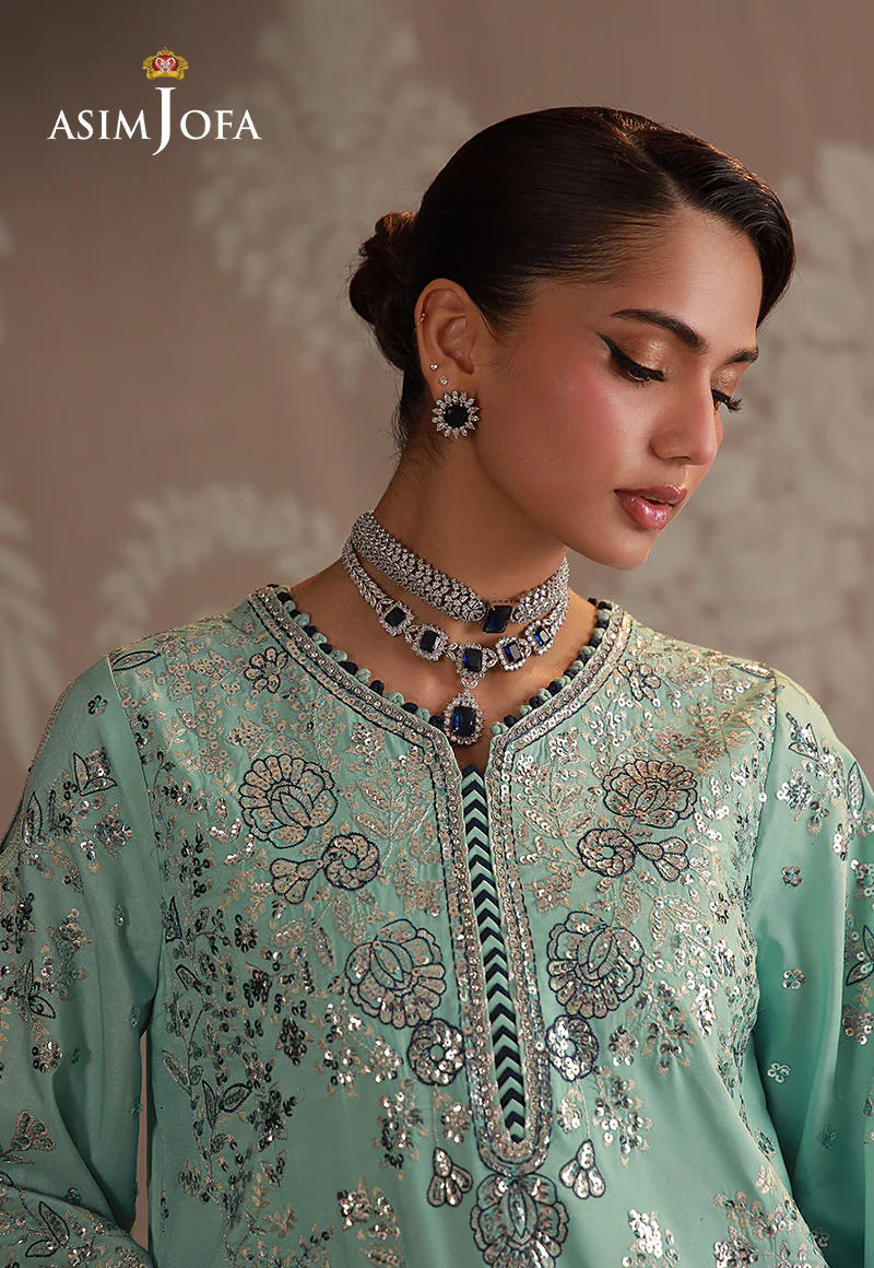 AJULD-09 Embroidered Raw Silk Unstitched 3 Pcs - Image 6