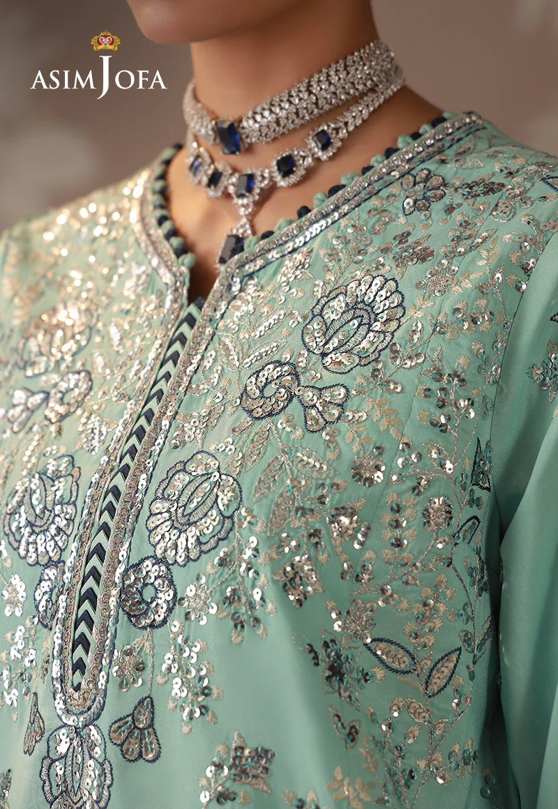 AJULD-09 Embroidered Raw Silk Unstitched 3 Pcs - Image 7