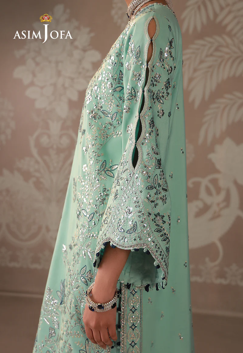 AJULD-09 Embroidered Raw Silk Unstitched 3 Pcs - Image 8