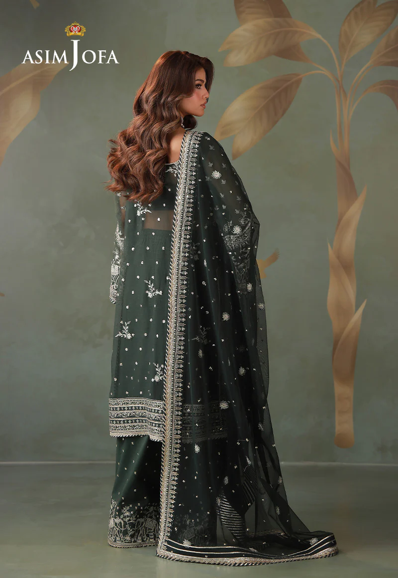 AJULD-11 Embroidered Chiffon Unstitched 3 Pcs - Image 3