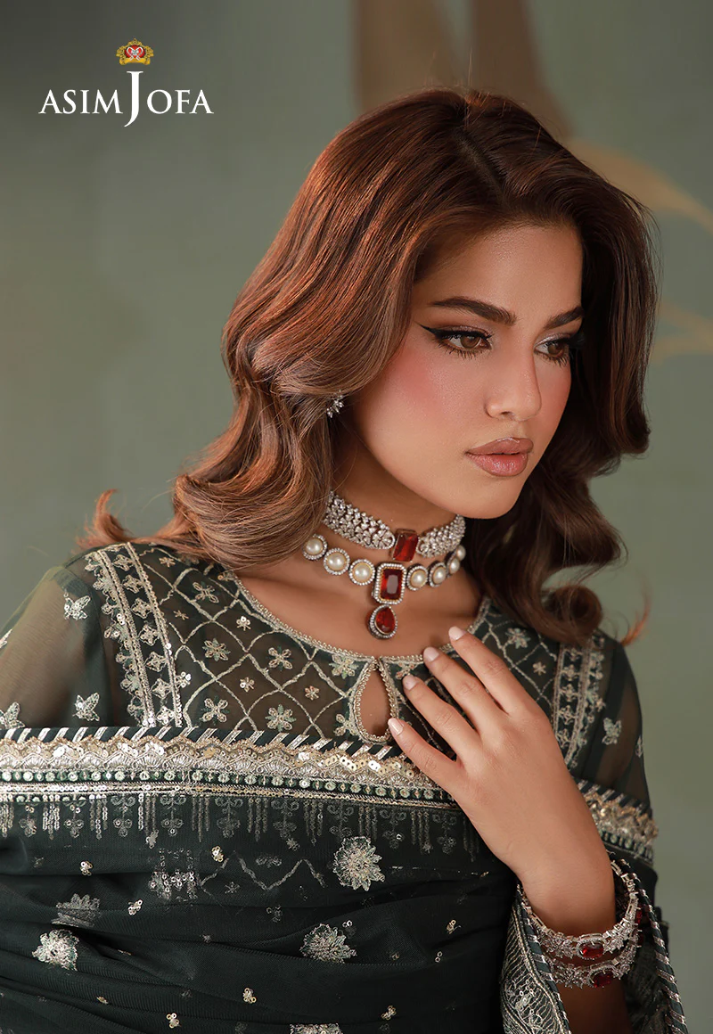 AJULD-11 Embroidered Chiffon Unstitched 3 Pcs - Image 6
