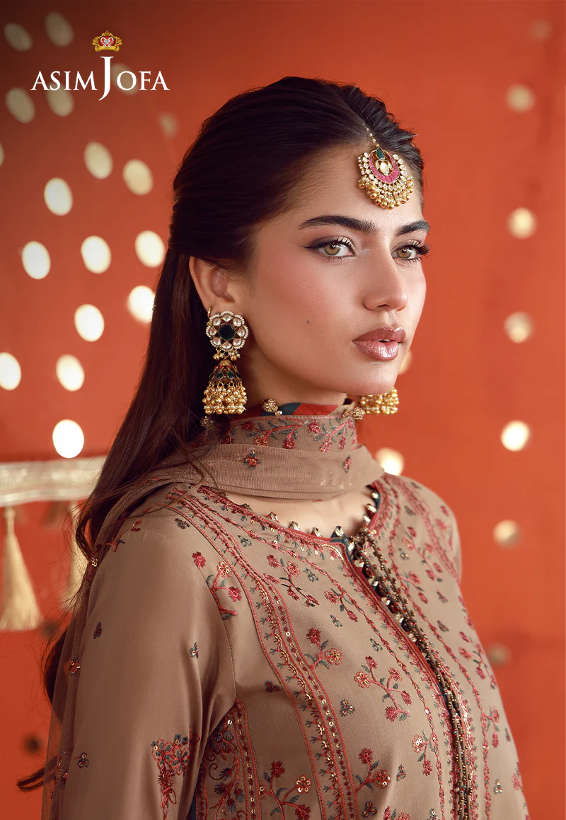 AJULFB-01 Embroidered Silk Unstitched 3 Pcs - Image 8