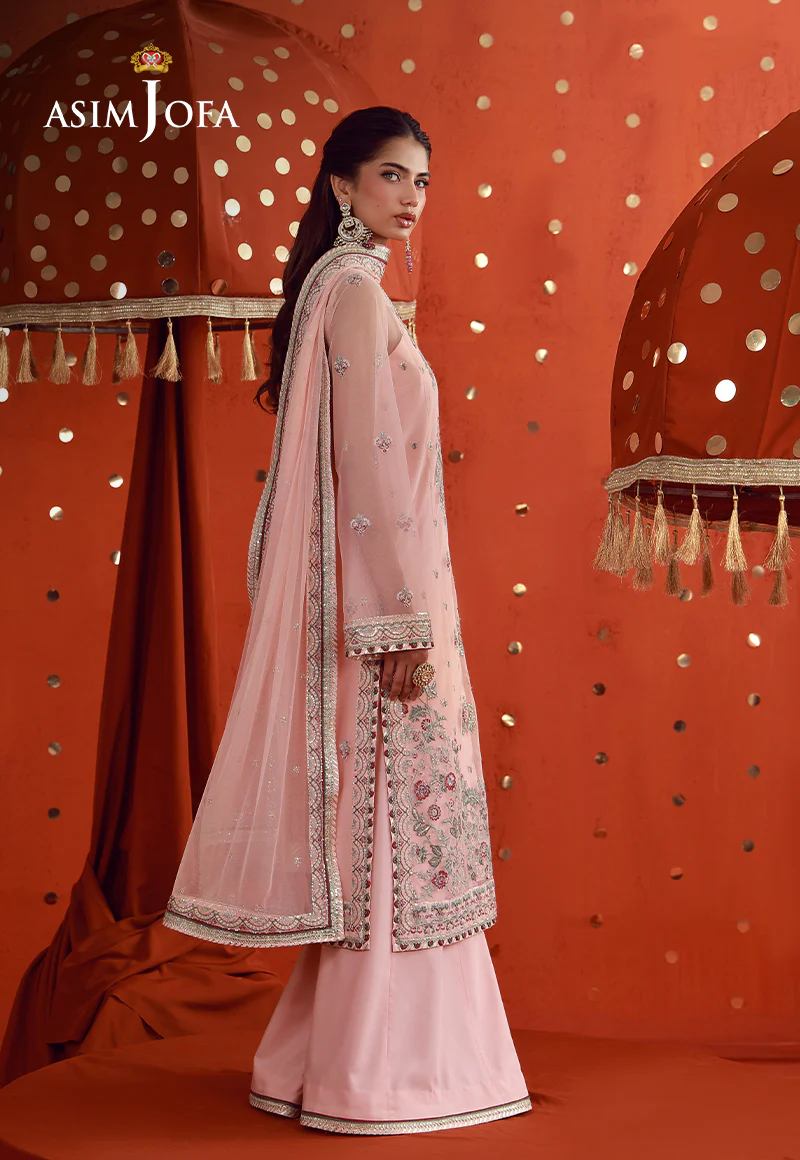 AJULFB-06 Embroidered Poly Net Unstitched 3 Pcs - Image 3