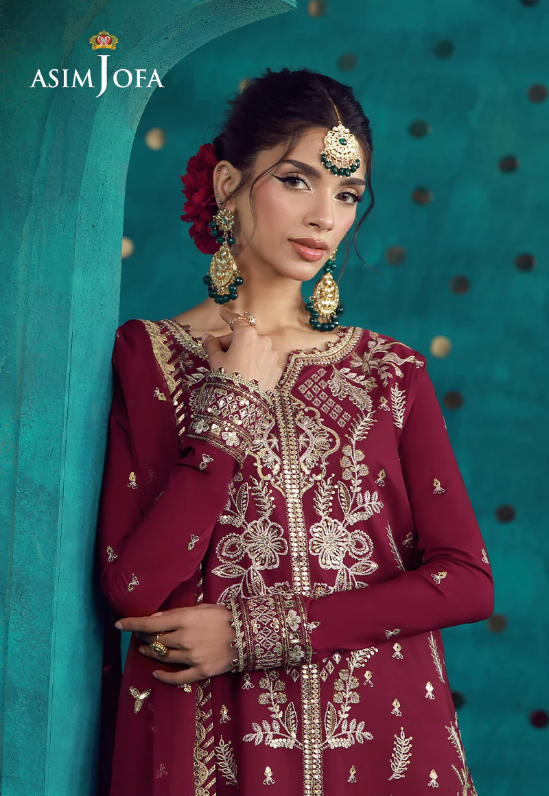 AJULFB-08 Embroidered Boski Silk Unstitched 3 Pcs - Image 8