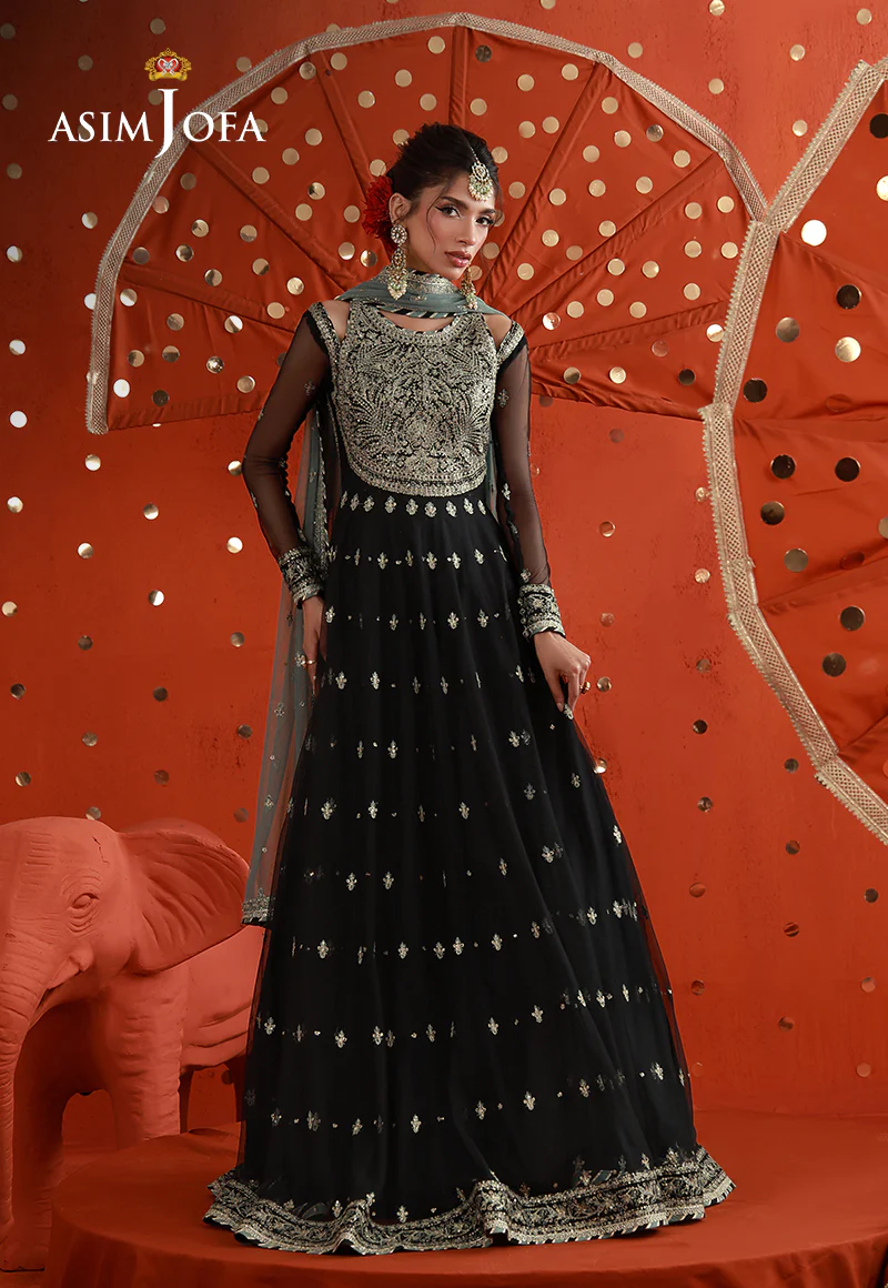 AJULFB-09 Embroidered Poly Net Unstitched 2 Pcs - Image 2