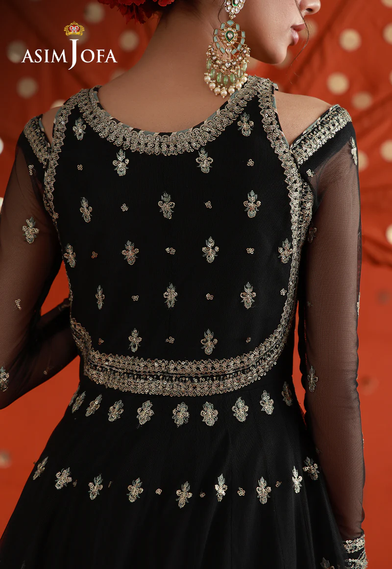 AJULFB-09 Embroidered Poly Net Unstitched 2 Pcs - Image 5