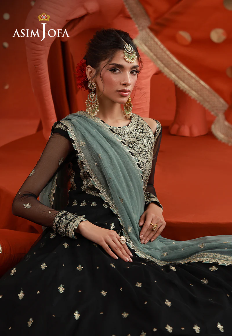 AJULFB-09 Embroidered Poly Net Unstitched 2 Pcs - Image 7