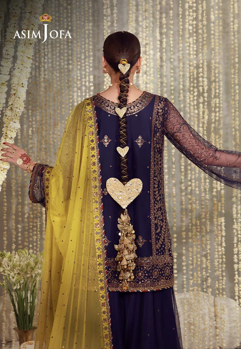 AJULFE-04 Embroidered Poly Net Unstitched 3 Pcs - Image 4