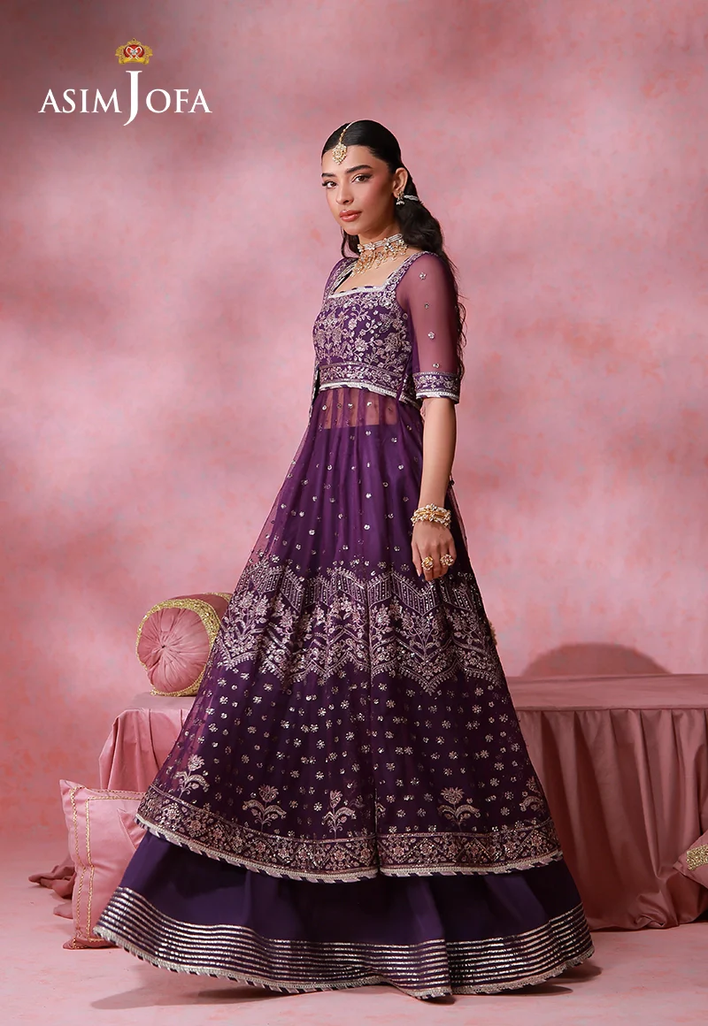 AJULFID-09 Embroidered Net Stitched 3 Pcs - Image 2