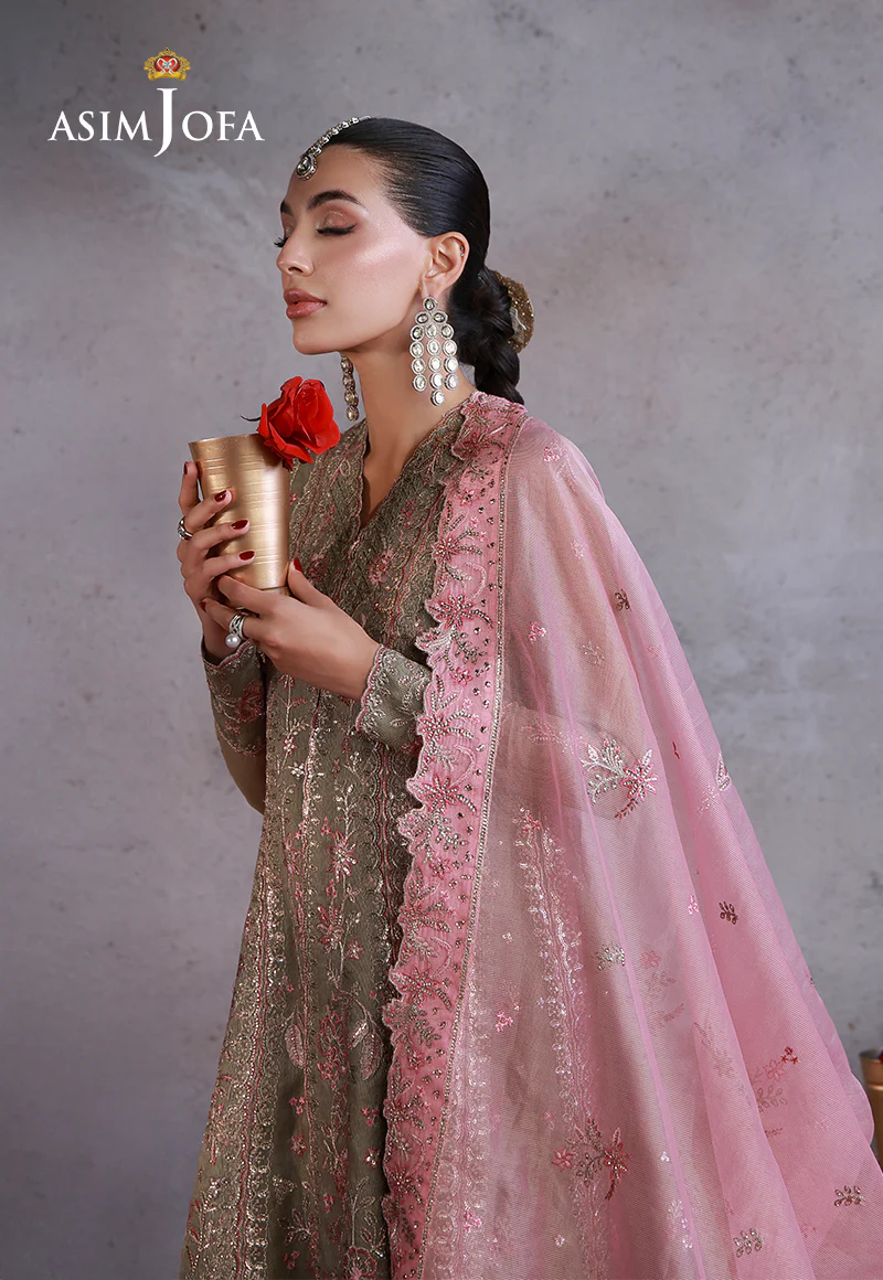 AJULN-02 Embroidered Javeria Net Unstitched 3 Pcs - Image 6