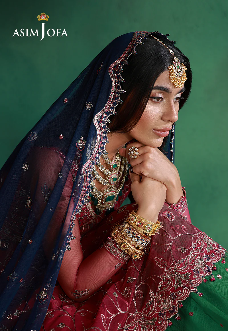 AJULN-08 Embroidered Net Unstitched 3 Pcs - Image 6