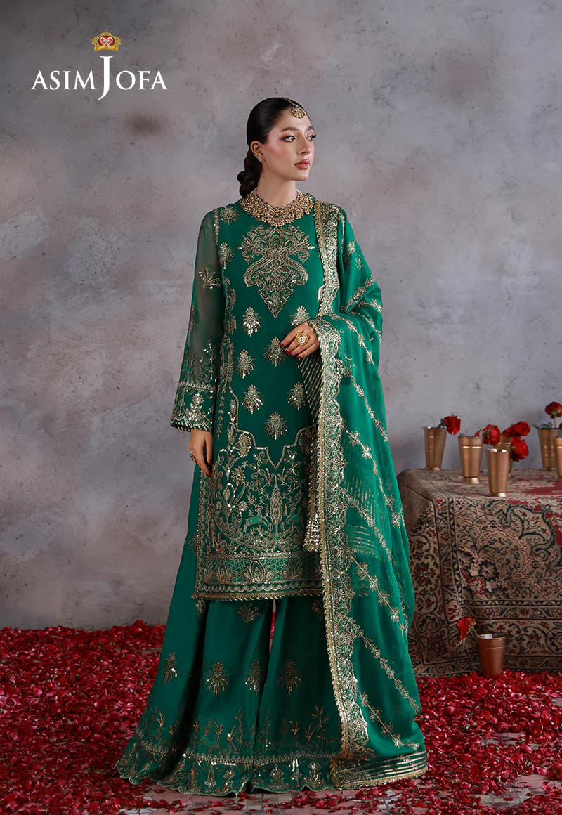 AJULN-16 Embroidered Chiffon Unstitched 3 Pcs - Image 3