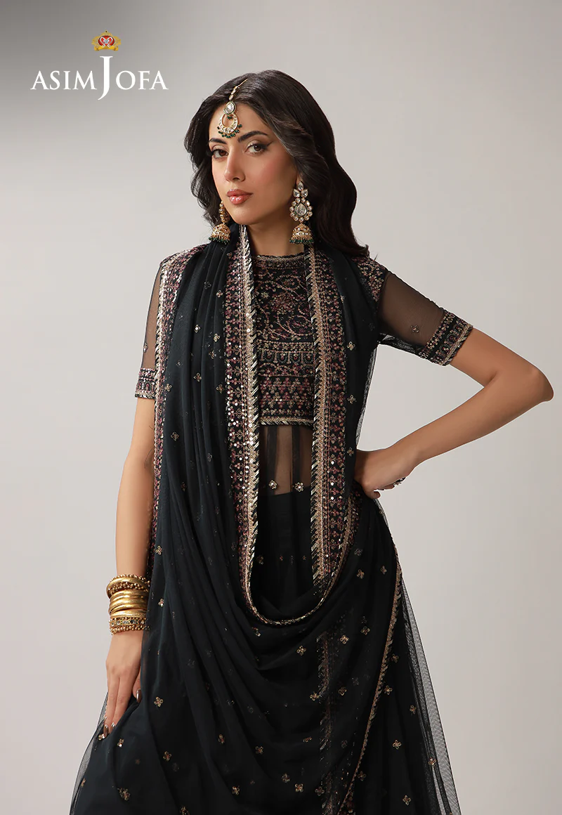 AJULO-02 Embroidered Net Unstitched 3 Pcs - Image 4
