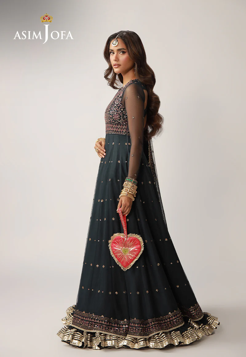 AJULO-02 Embroidered Net Unstitched 3 Pcs - Image 6