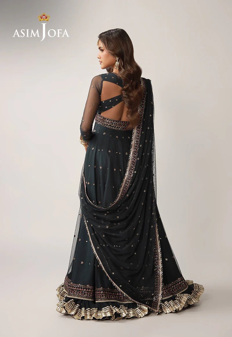 AJULO-02 Embroidered Net Unstitched 3 Pcs - Image 7