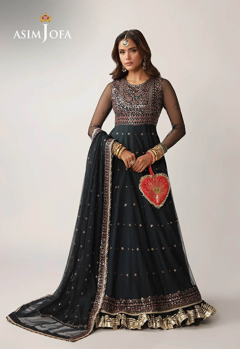 AJULO-02 Embroidered Net Unstitched 3 Pcs - Image 8