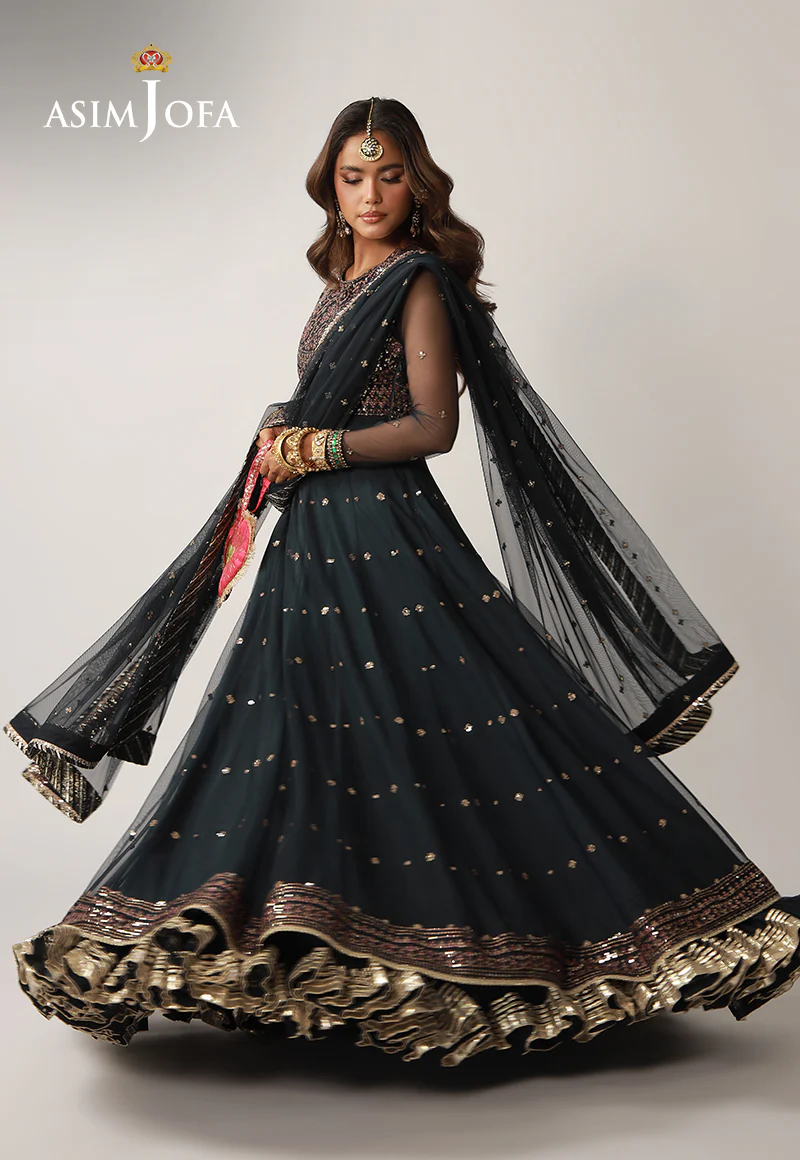 AJULO-02 Embroidered Net Unstitched 3 Pcs - Image 9