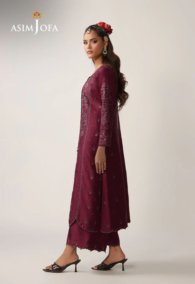 AJULO-03 Embroidered Charmeuse Silk Unstitched 2 Pcs - Image 3