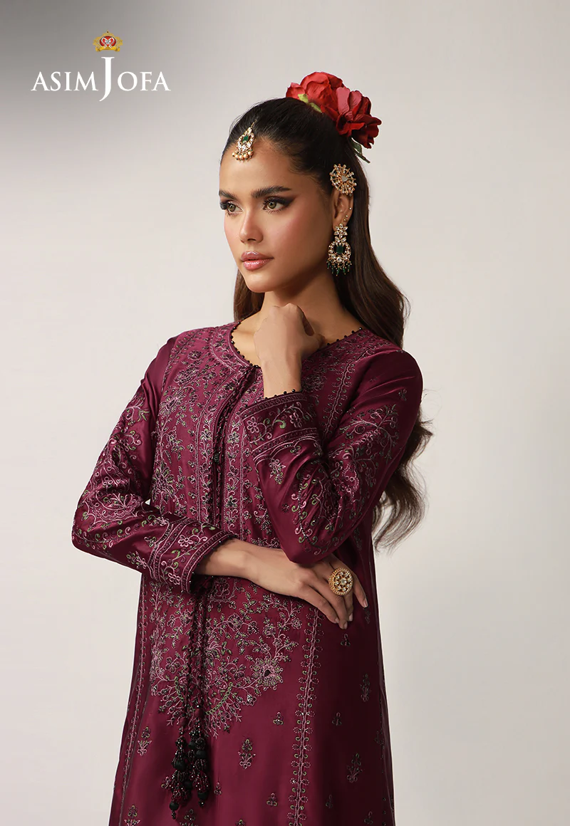 AJULO-03 Embroidered Charmeuse Silk Unstitched 2 Pcs - Image 5