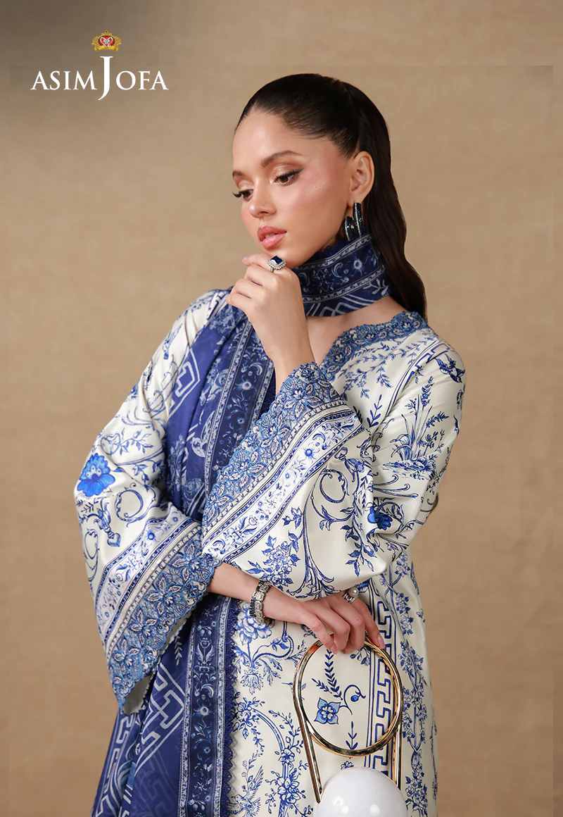 AJULSC-05 Embroidered Charmeuse Silk Unstitched 3 Pcs - Image 4