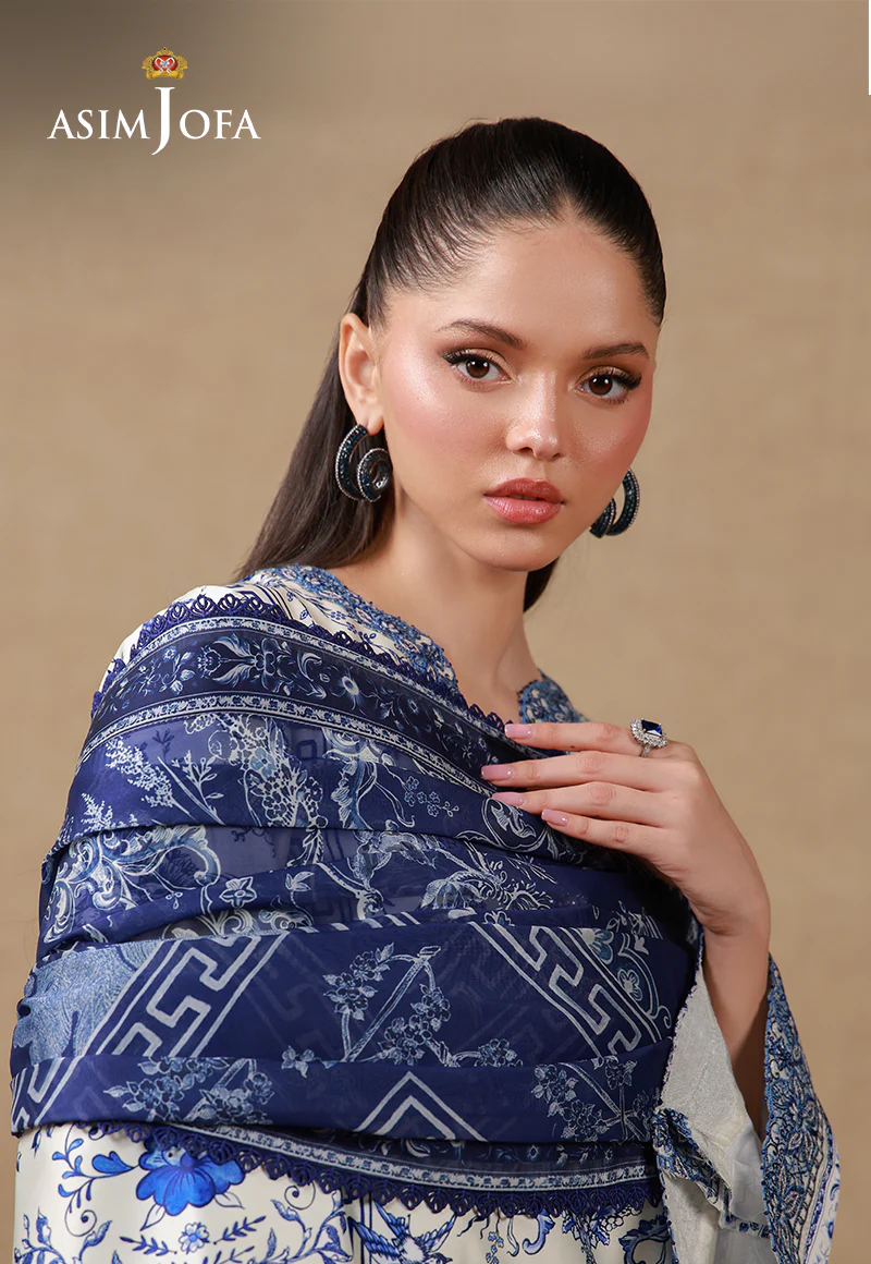 AJULSC-05 Embroidered Charmeuse Silk Unstitched 3 Pcs - Image 5