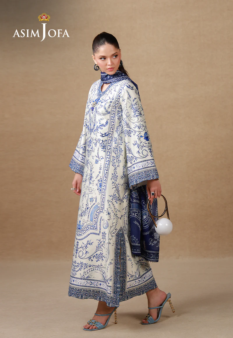 AJULSC-05 Embroidered Charmeuse Silk Unstitched 3 Pcs - Image 6