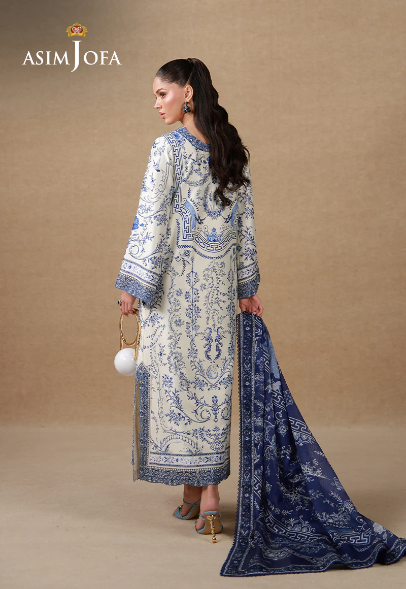 AJULSC-05 Embroidered Charmeuse Silk Unstitched 3 Pcs - Image 7