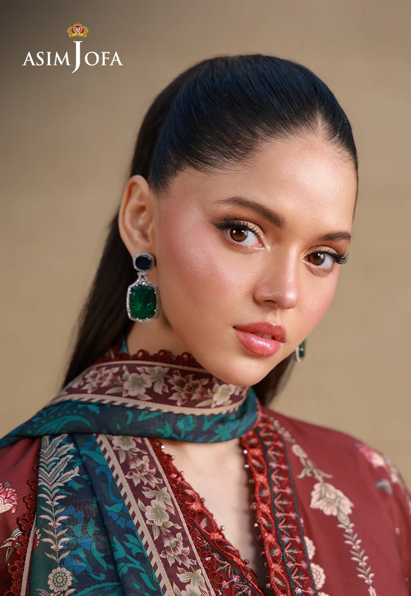 AJULSCD-07 Embroidered Raw Silk Stitched 3 Pcs - Image 4