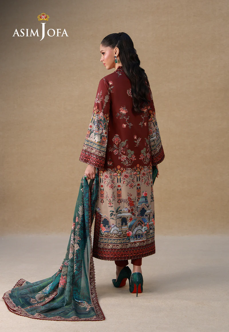 AJULSCD-07 Embroidered Raw Silk Stitched 3 Pcs - Image 7