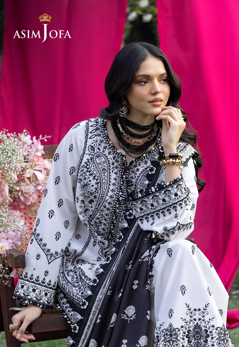 AJULW-04 Embroidered Lawn Unstitched 3 Pcs - Image 2