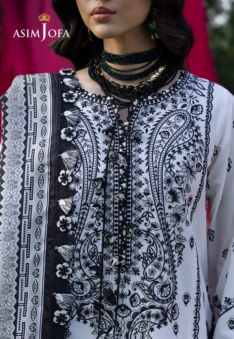 AJULW-04 Embroidered Lawn Unstitched 3 Pcs - Image 3
