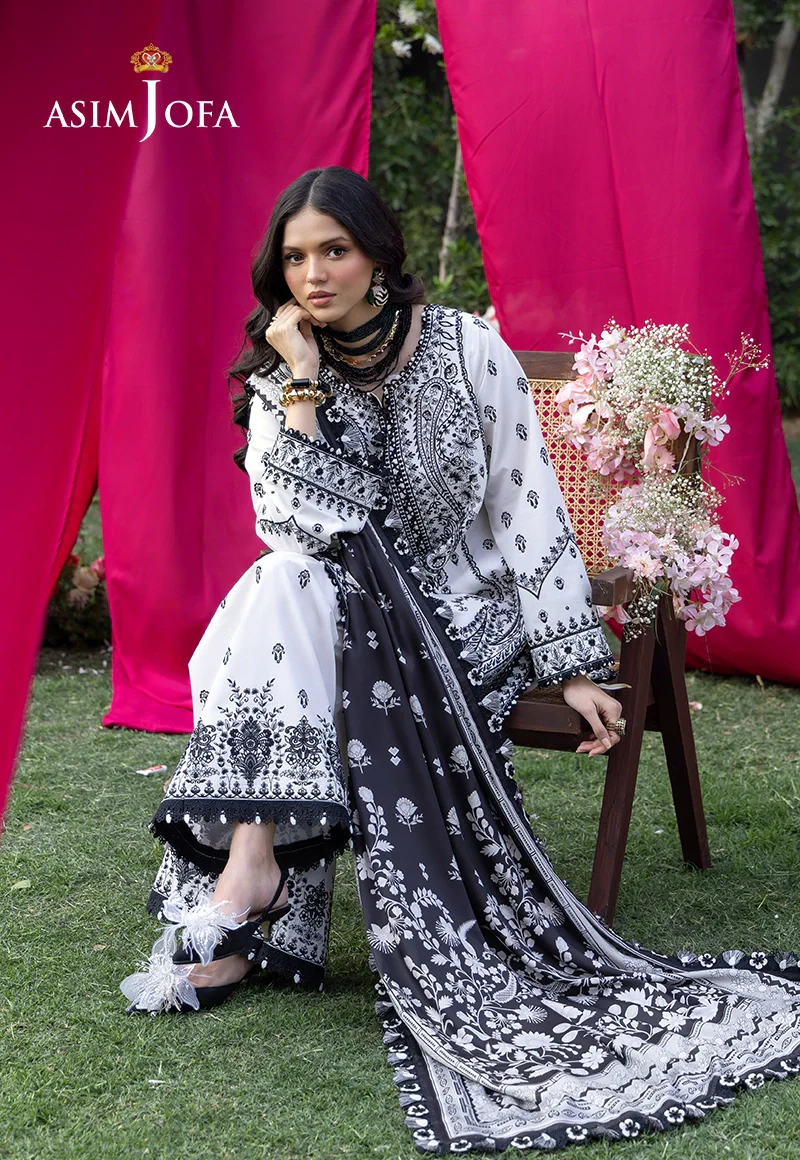 AJULW-04 Embroidered Lawn Unstitched 3 Pcs - Image 6