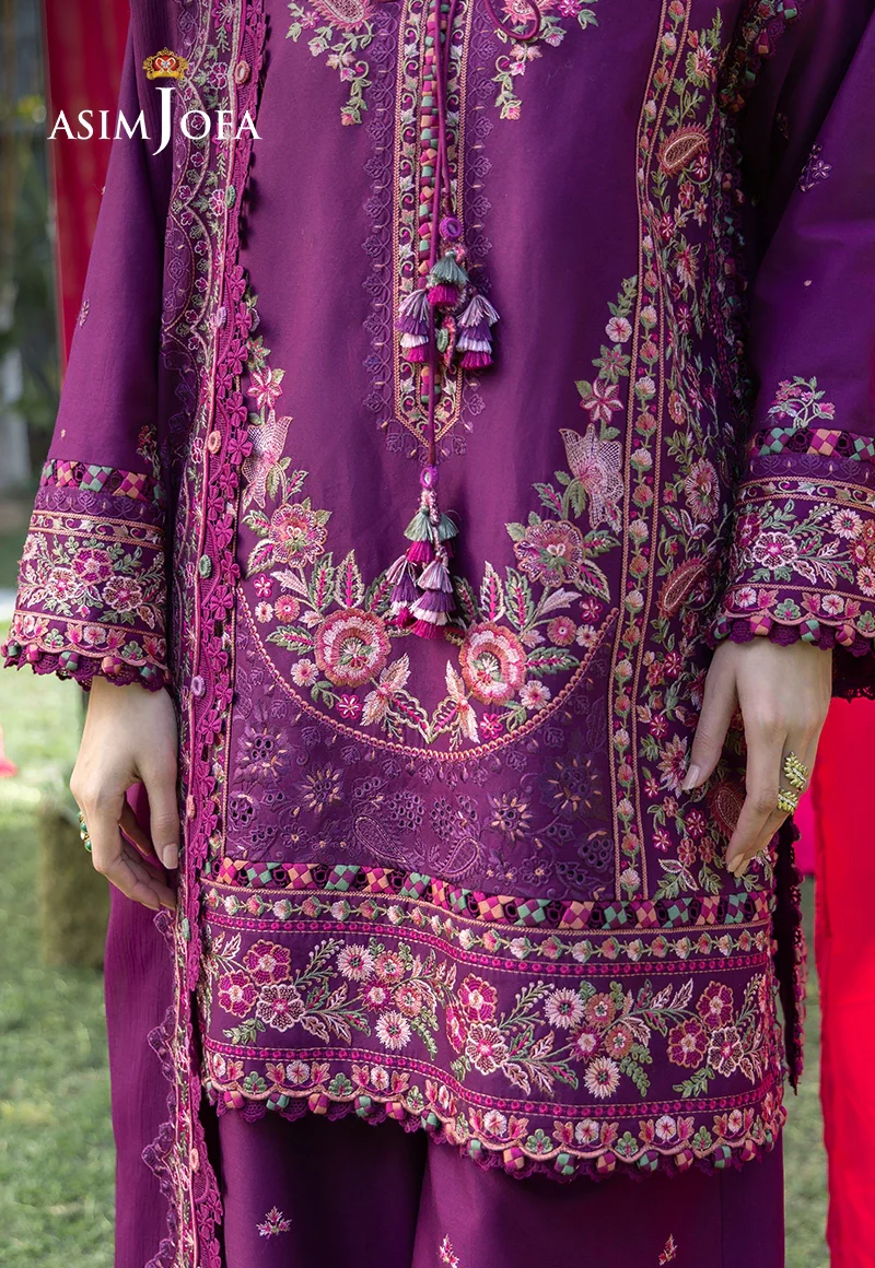 AJULW-07 Embroidered Lawn Unstitched 3 Pcs - Image 8