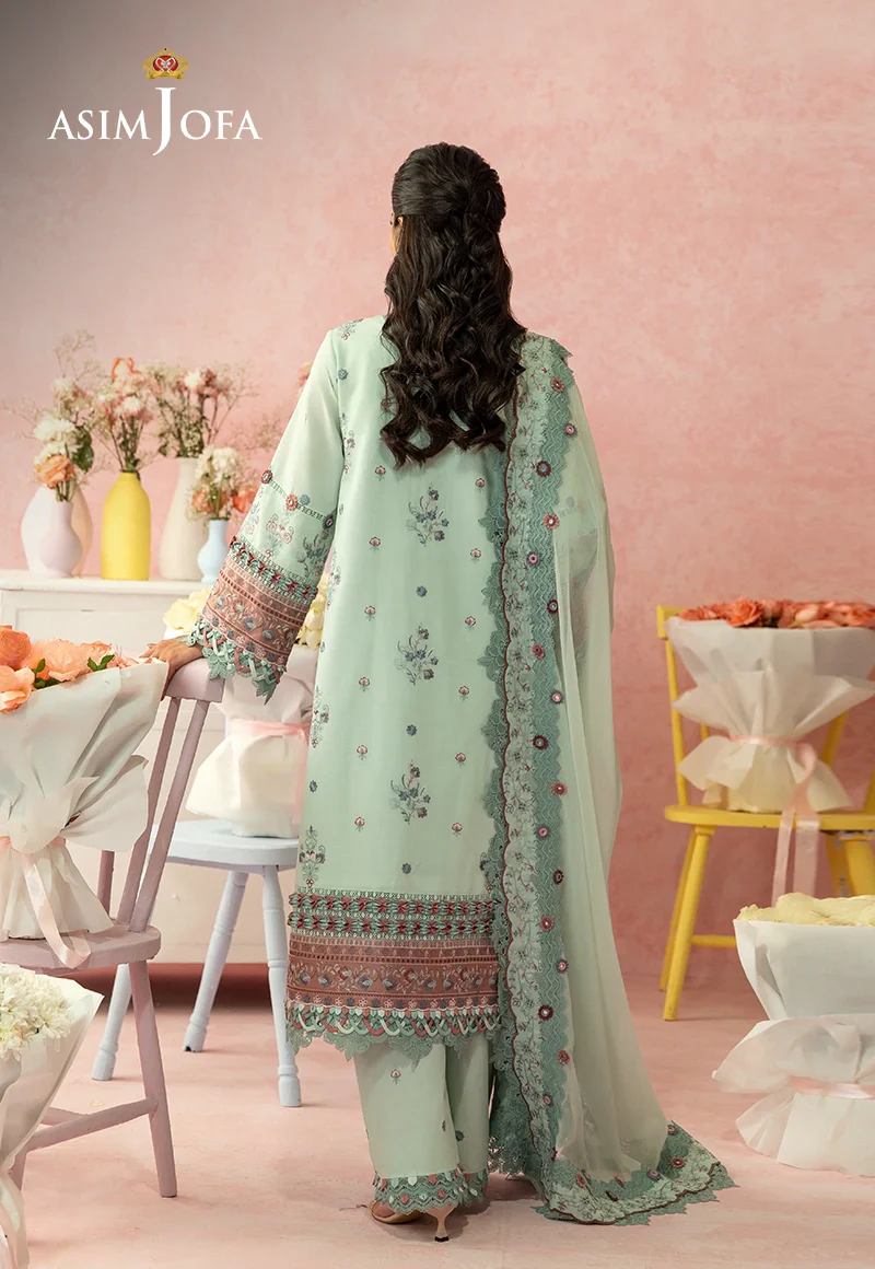 AJULW-08 Embroidered Lawn Unstitched 3 Pcs - Image 5