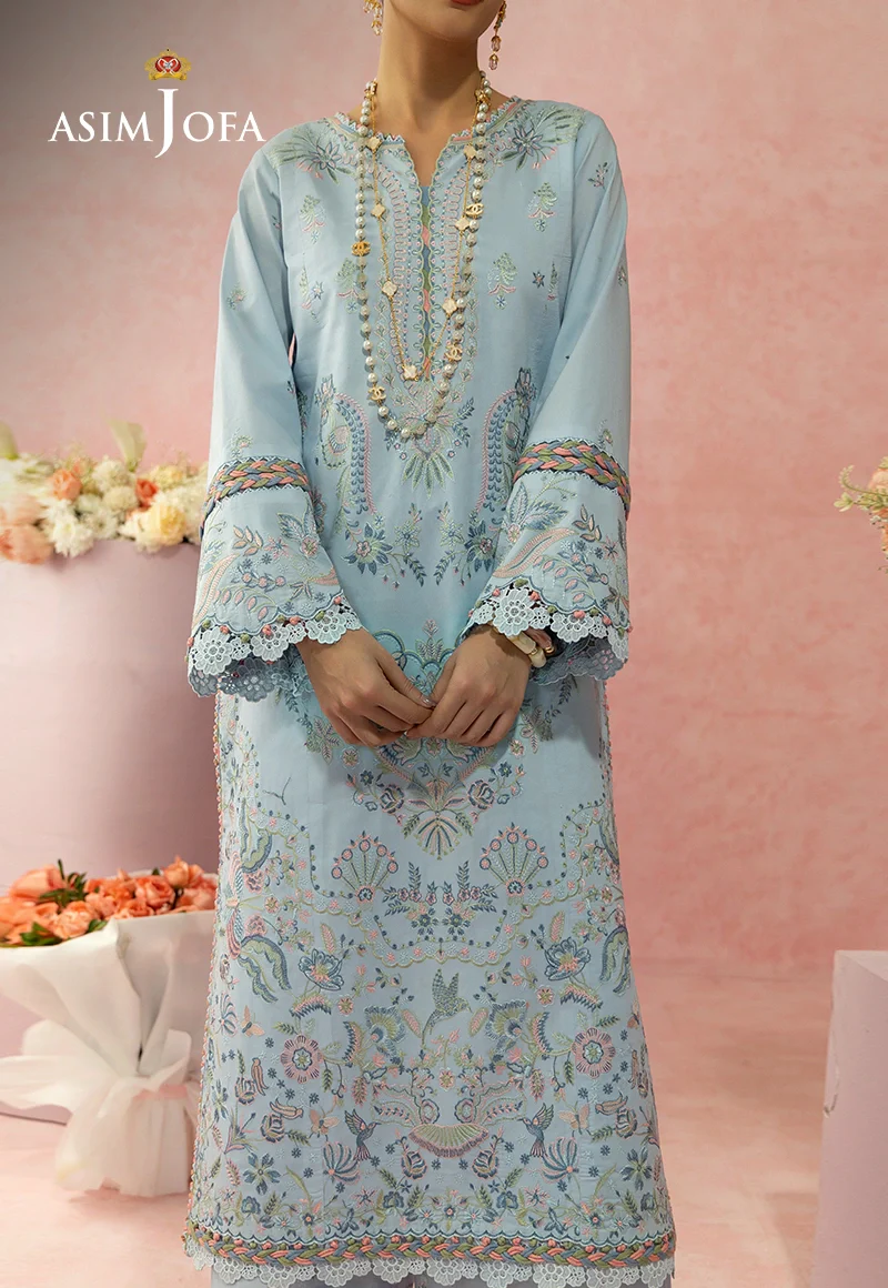 AJULW-10 Embroidered Lawn Unstitched 3 Pcs - Image 5