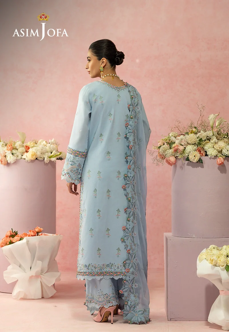 AJULW-10 Embroidered Lawn Unstitched 3 Pcs - Image 7