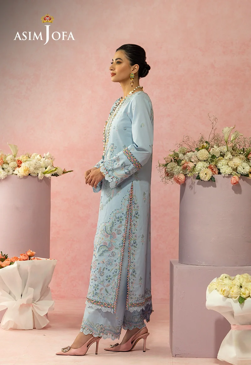 AJULW-10 Embroidered Lawn Unstitched 3 Pcs - Image 8