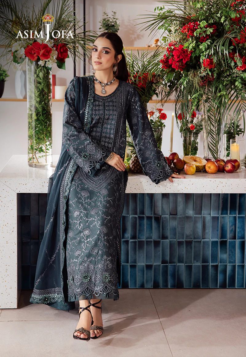 AJUR-01 EMBROIDERED LAWN 3 PCS - Image 5