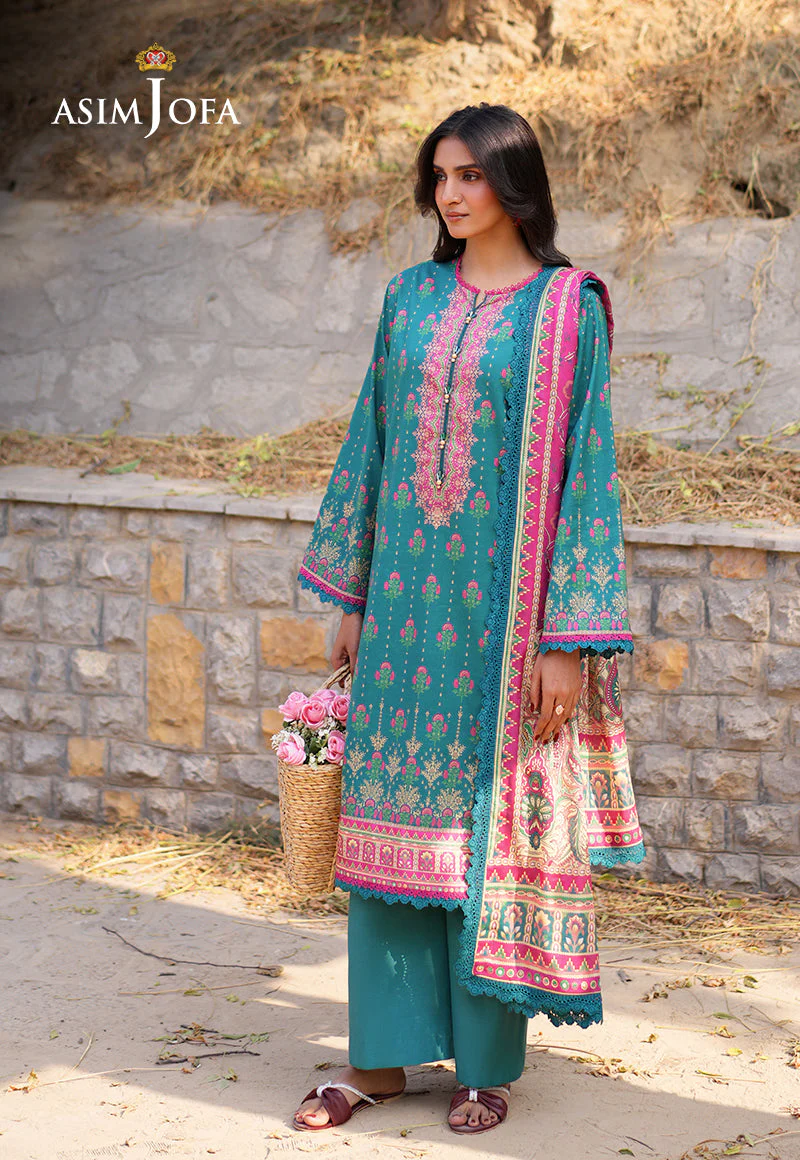 AJUUB-14 Printed Lawn 3 Pcs - Image 5