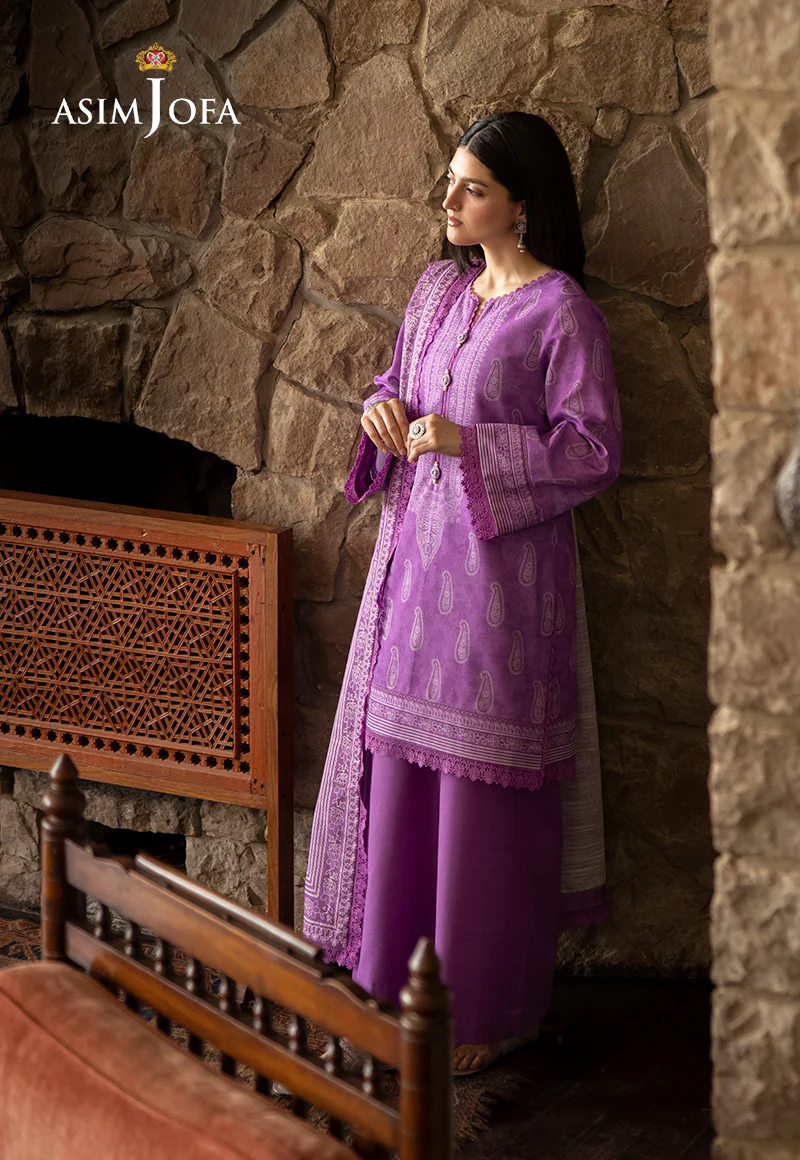 AJUW-34 PRINTED KHADDAR 3 Pcs - Image 2